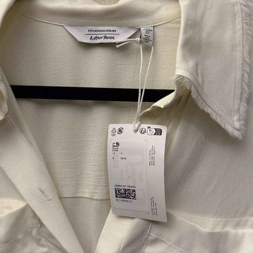 & Other Stories Cream Button Down Shirt - Picture 2 of 4